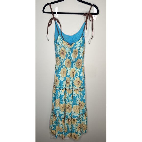 Free People Adriel Dress Floral Tiered Cami Smocked Boho Prairie Hawaiian NWT XS - Picture 4 of 10